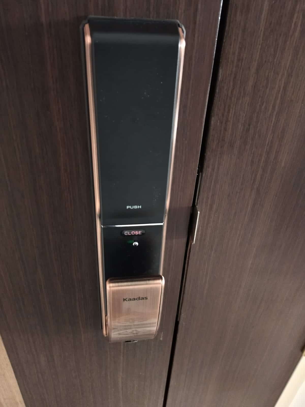 Kaadas-K9-push-pull-mortise-digital lock-copper-installation-1