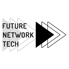 Tech logo design for a future network.