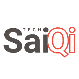 Tech saiq logo on a white background for design portfolio.