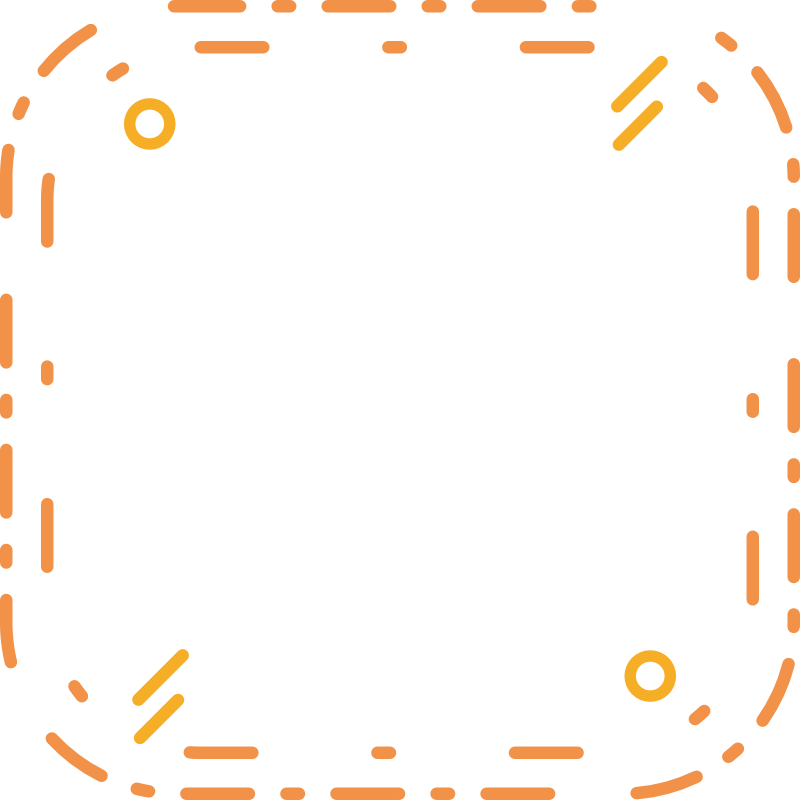 A white and orange icon with the number 8 designed for a portfolio.